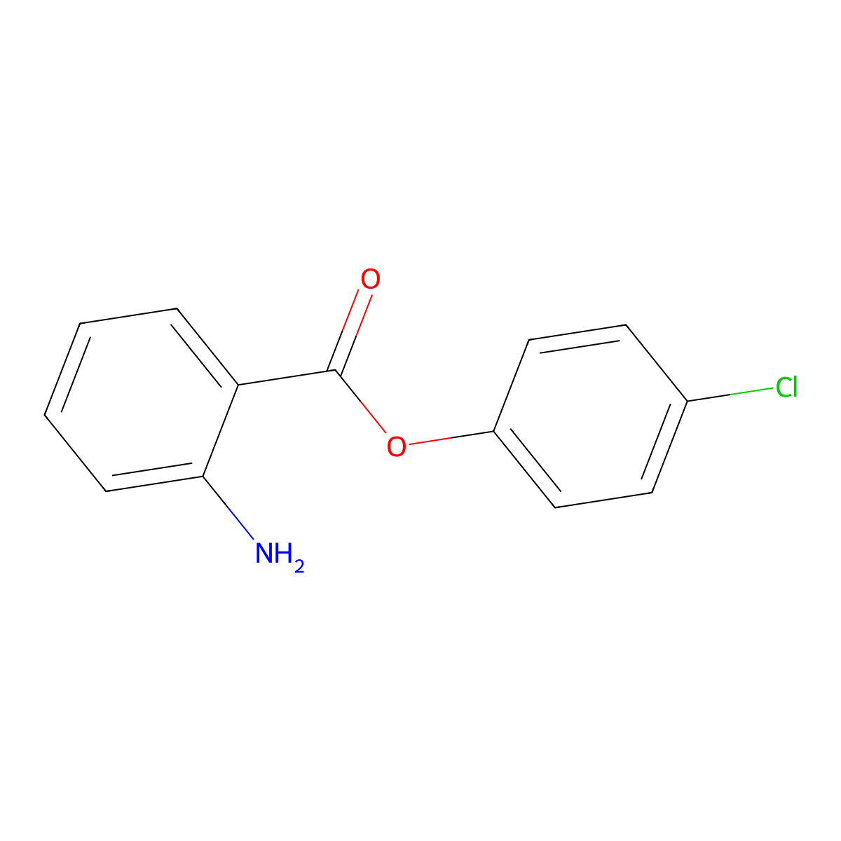 4-Chlorophenyl 2-aminobenzoate molecular structure, CAS 30924-37-9