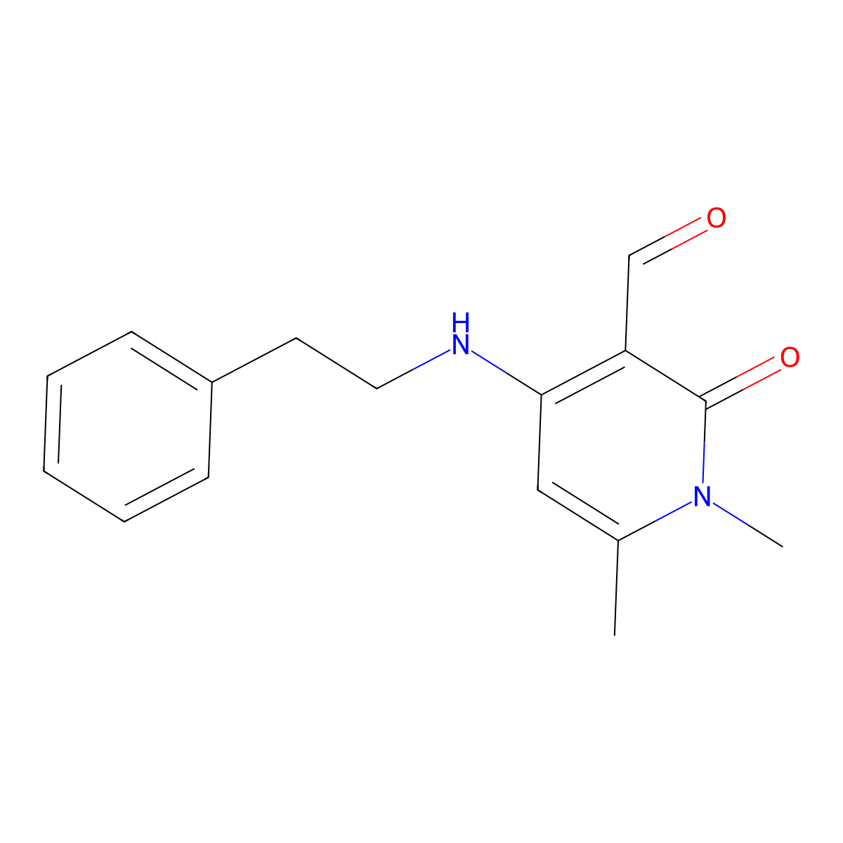 1,6-Dimethyl-2-oxo-4-[(2-phenylethyl)amino]-1,2-dihydropyridine-3-carbaldehyde molecular structure, CAS 309244-76-6