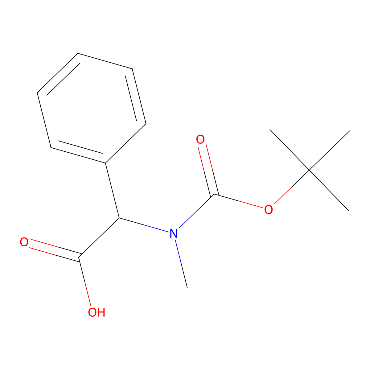 2-{[(Tert-butoxy)carbonyl](methyl)amino}-2-phenylacetic acid molecular structure, CAS 30925-08-7