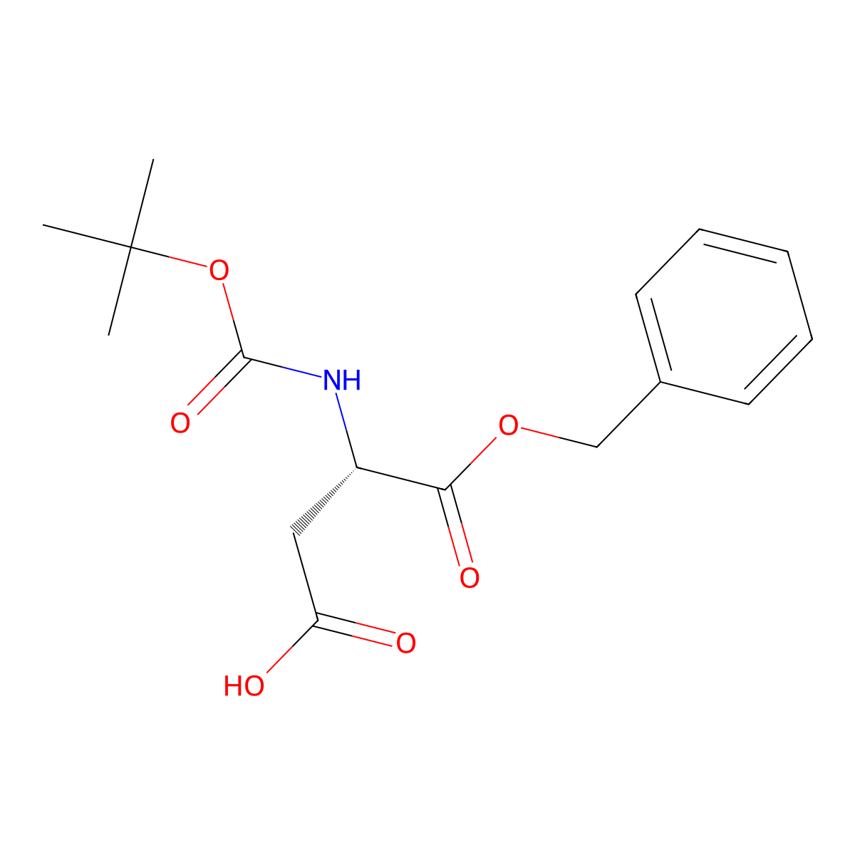 (3S)-4-(benzyloxy)-3-(((tert-butoxy)carbonyl)amino)-4-oxobutanoic acid molecular structure, CAS 30925-18-9