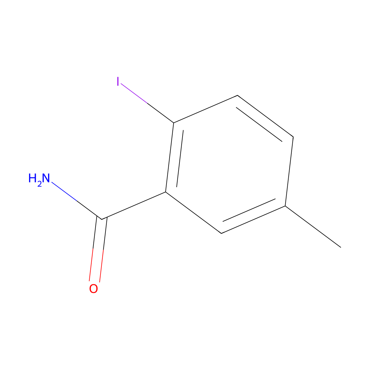2-Iodo-5-methylbenzamide molecular structure, CAS 309253-36-9