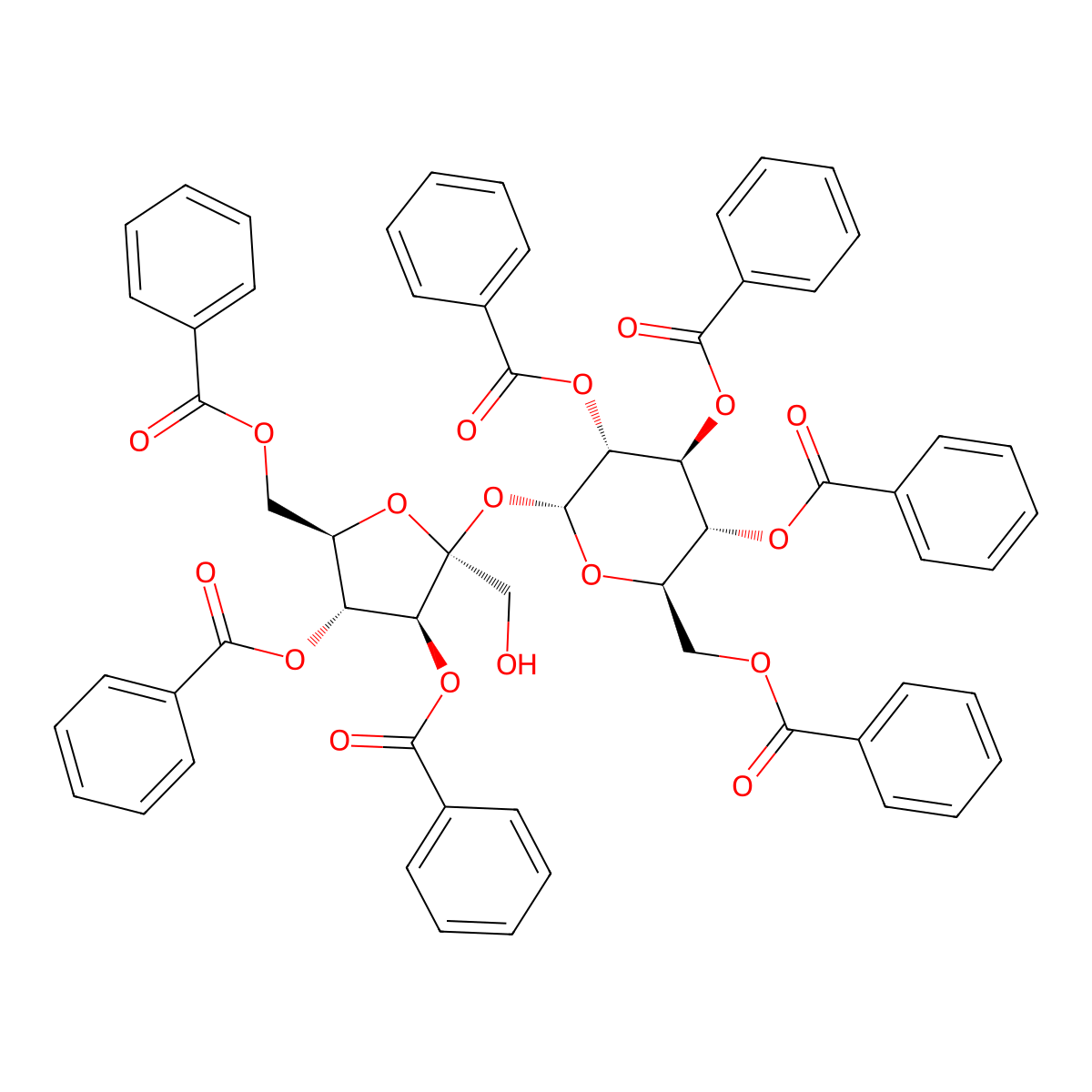 2,3,4,6,3',4',6'-Hepta-O-benzoylsucrose molecular structure, CAS 309261-83-4