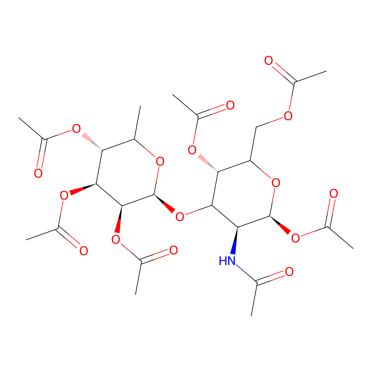 2-Acetamido-2-deoxy-3-O-(alpha-L-fucopyranosyl)-D-glucopyranose Pentaacetate molecular structure, CAS 309263-13-6