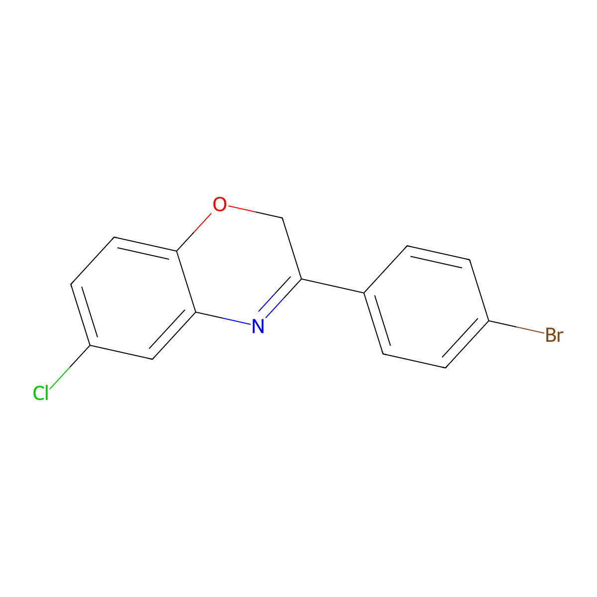 3-(4-Bromophenyl)-6-chloro-2H-1,4-benzoxazine molecular structure, CAS 309263-43-2