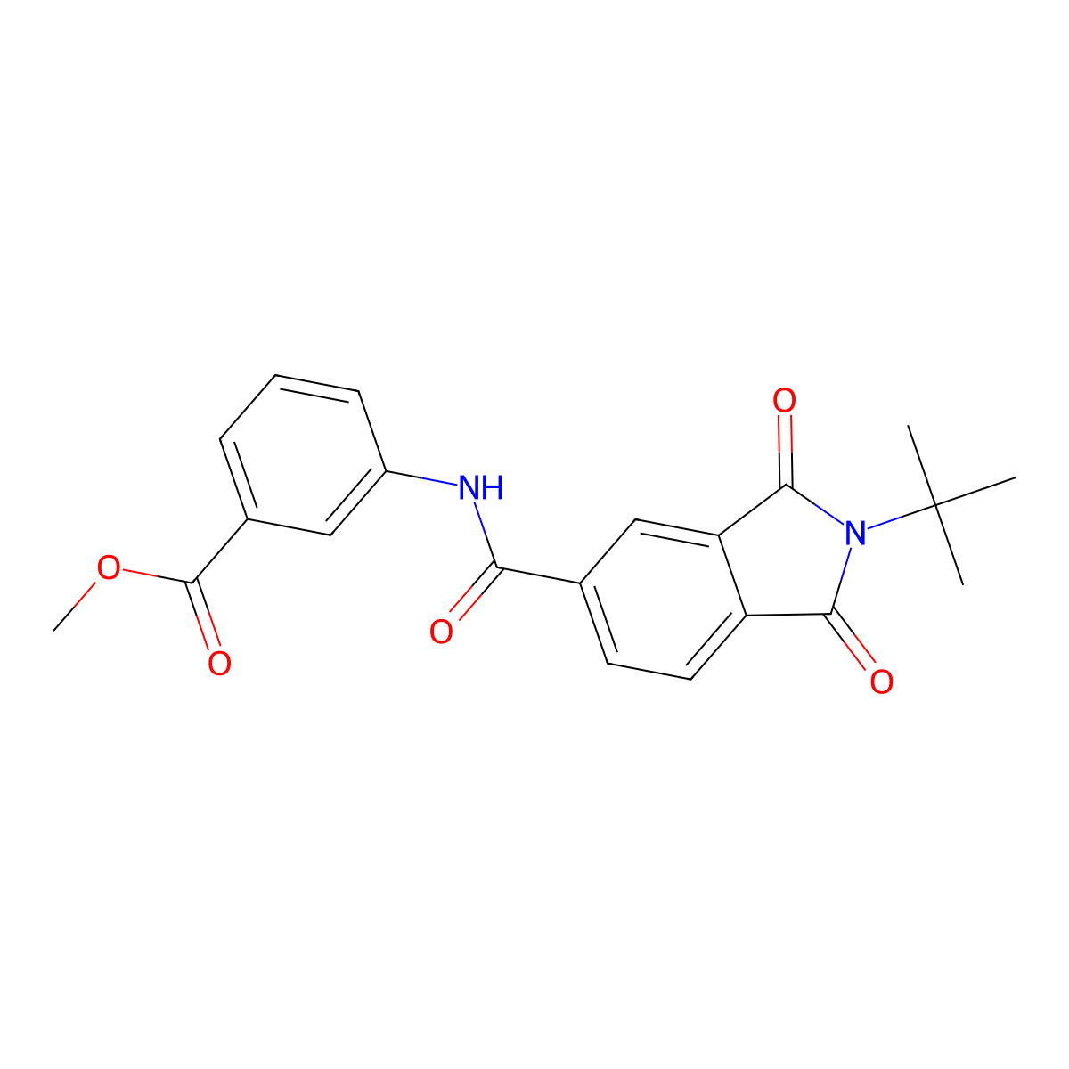 methyl 3-{[(2-tert-butyl-1,3-dioxo-2,3-dihydro-1H-isoindol-5-yl)carbonyl]amino}benzoate molecular structure, CAS 309265-33-6