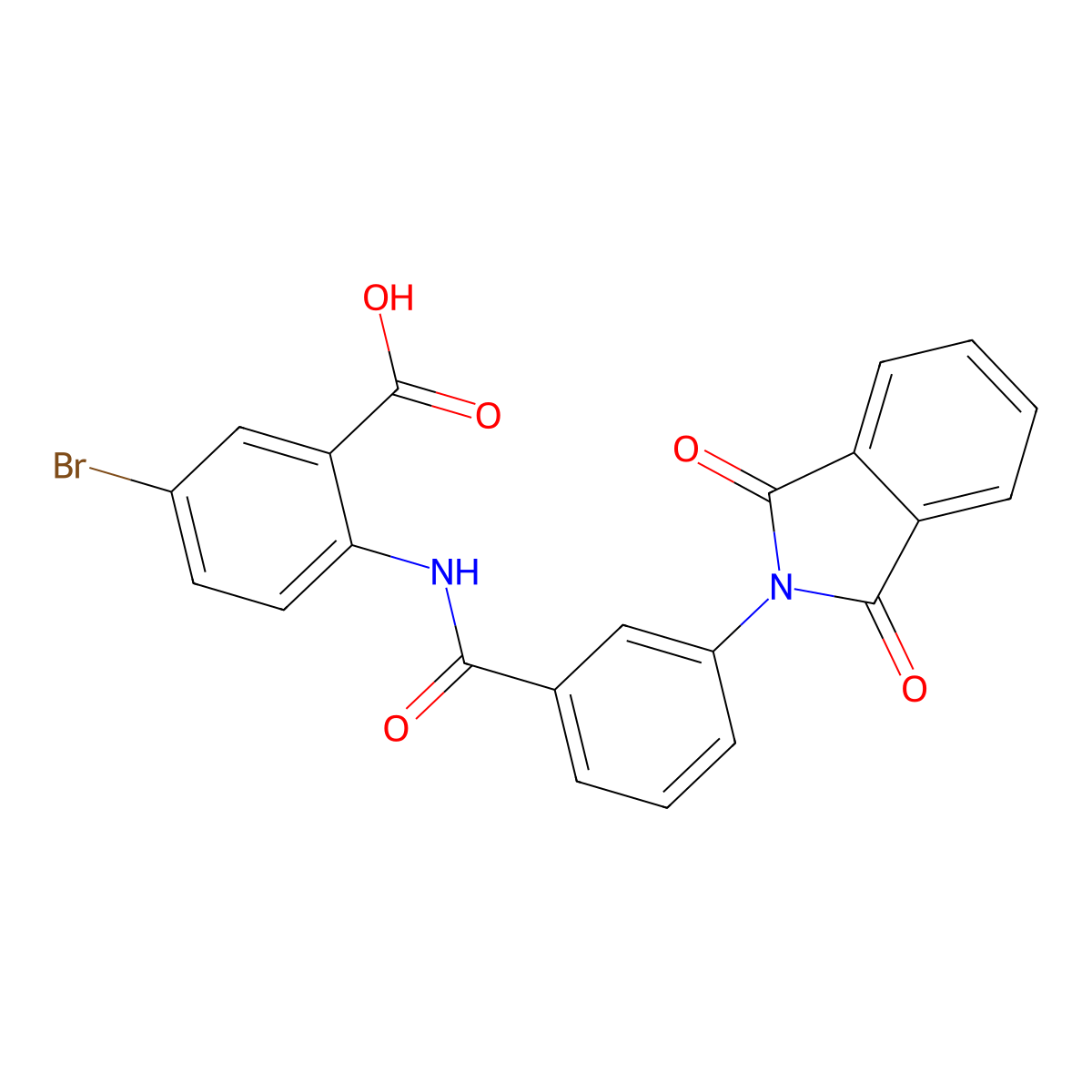 5-bromo-2-({[3-(1,3-dioxo-1,3-dihydro-2H-isoindol-2-yl)phenyl]carbonyl}amino)benzoic acid molecular structure, CAS 309265-37-0