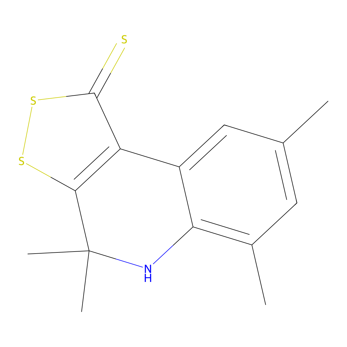 4,4,6,8-tetramethyl-4,5-dihydro-1H-[1,2]dithiolo[3,4-c]quinoline-1-thione molecular structure, CAS 309265-60-9