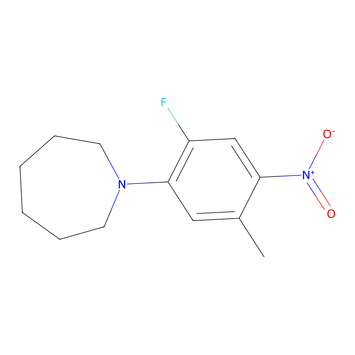 1-(2-Fluoro-5-methyl-4-nitrophenyl)azepane molecular structure, CAS 309266-23-7