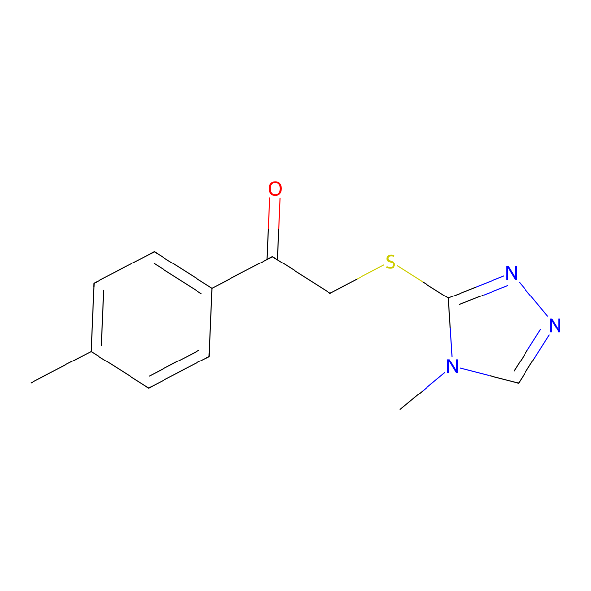 2-[(4-methyl-4H-1,2,4-triazol-3-yl)sulfanyl]-1-(4-methylphenyl)ethan-1-one molecular structure, CAS 309266-24-8