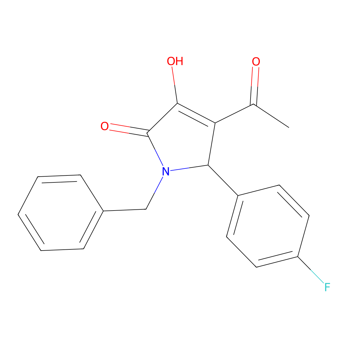 4-acetyl-1-benzyl-5-(4-fluorophenyl)-3-hydroxy-1,5-dihydro-2H-pyrrol-2-one molecular structure, CAS 309266-26-0