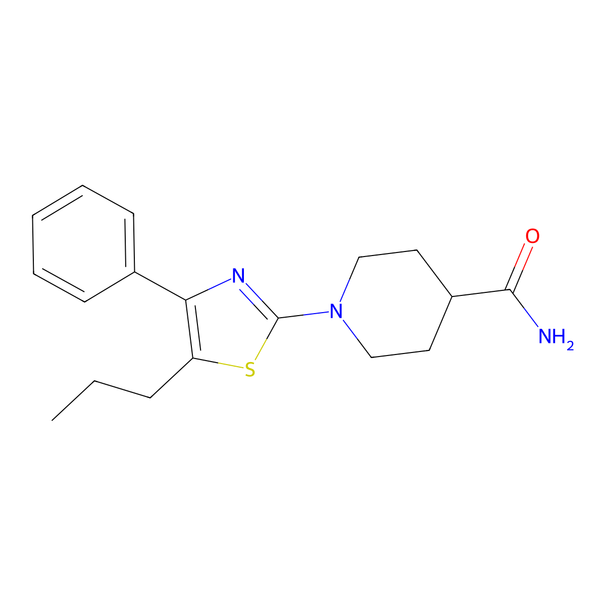 1-(4-Phenyl-5-propyl-1,3-thiazol-2-yl)piperidine-4-carboxamide molecular structure, CAS 309266-49-7