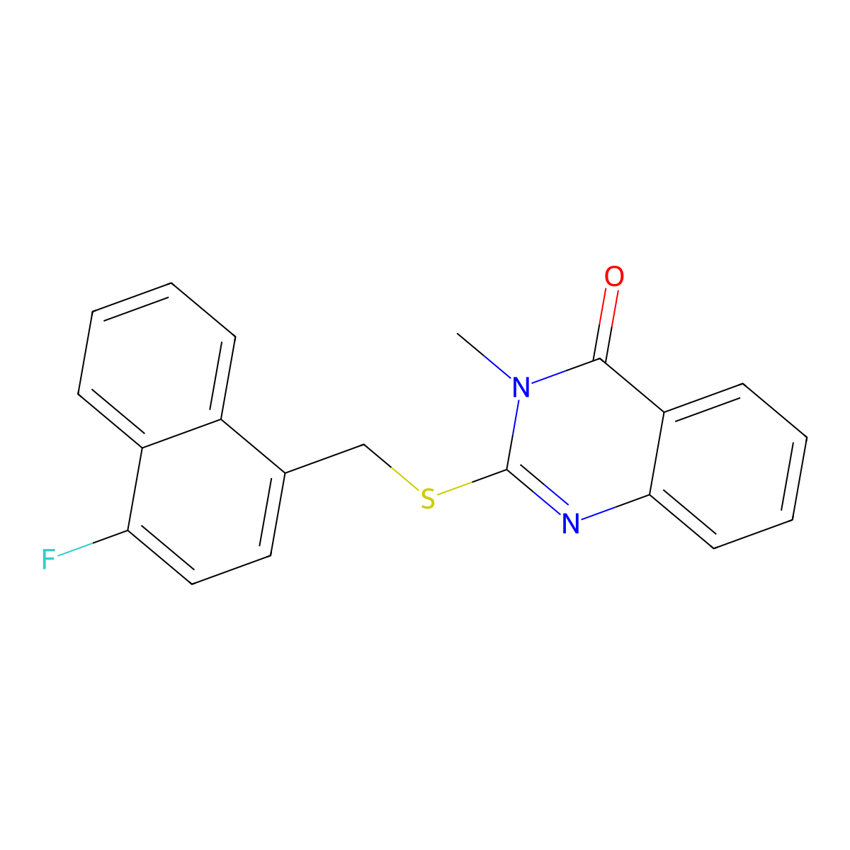2-[(4-Fluoronaphthalen-1-yl)methylsulfanyl]-3-methylquinazolin-4-one molecular structure, CAS 309266-65-7