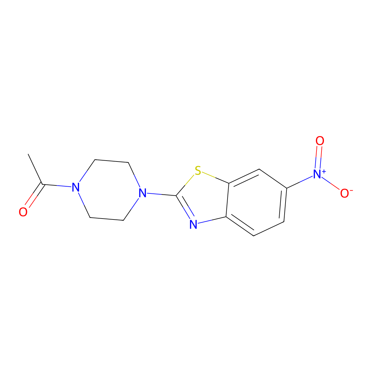 1-[4-(6-Nitro-1,3-benzothiazol-2-yl)piperazin-1-yl]ethanone molecular structure, CAS 309266-79-3