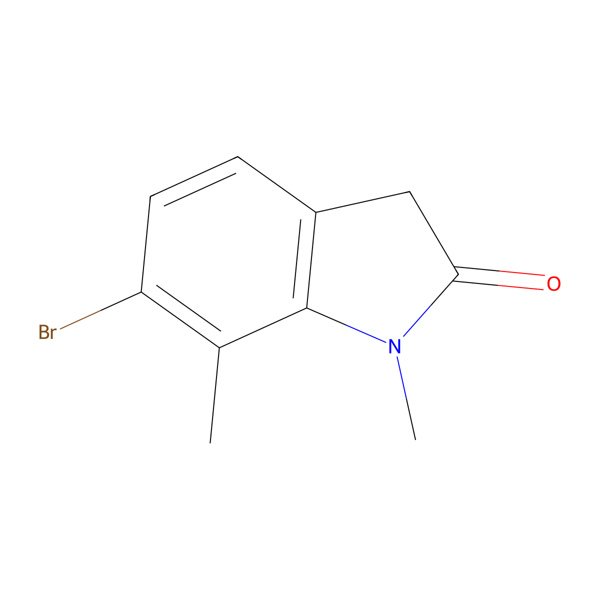 6-Bromo-1,7-dimethylindolin-2-one molecular structure, CAS 3092660-72-2