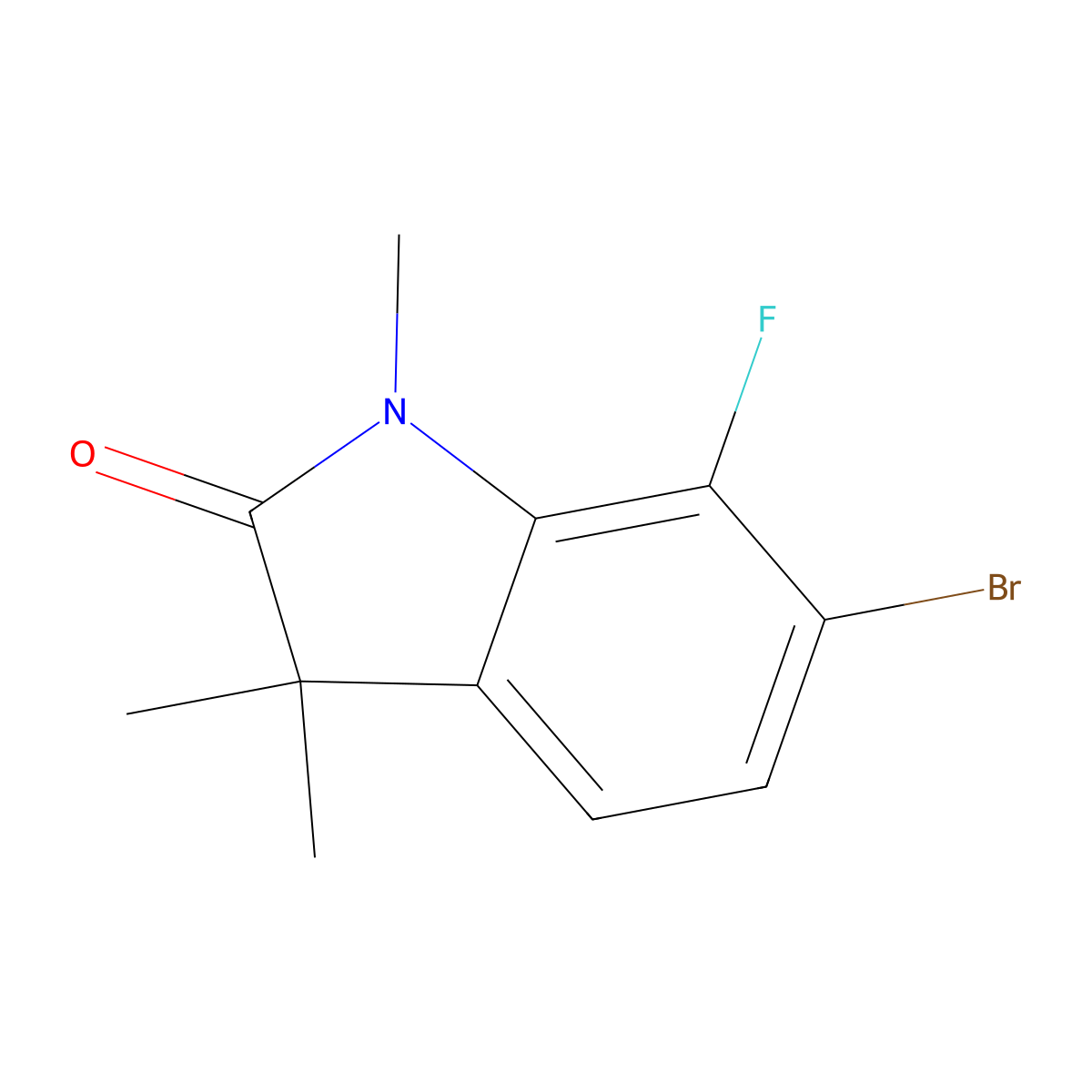 6-Bromo-7-fluoro-1,3,3-trimethylindolin-2-one molecular structure, CAS 3092660-74-4