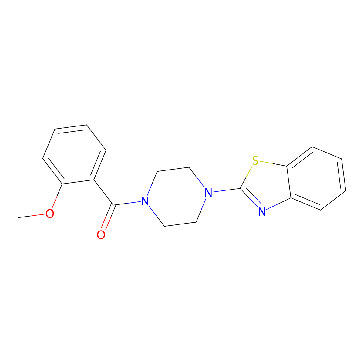 (4-(Benzo[d]thiazol-2-yl)piperazin-1-yl)(2-methoxyphenyl)methanone molecular structure, CAS 309268-47-1