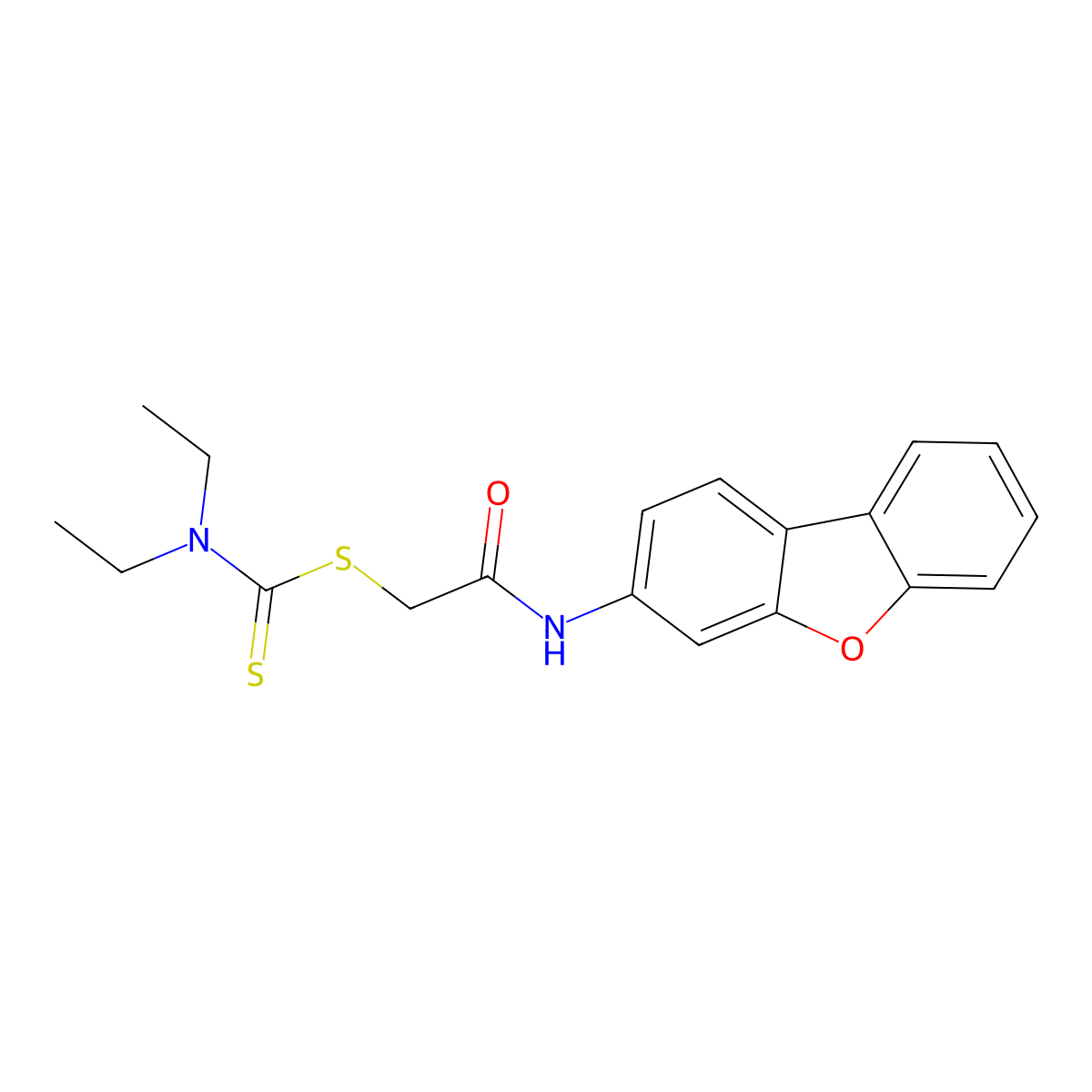 [2-(dibenzofuran-3-ylamino)-2-oxoethyl] N,N-diethylcarbamodithioate molecular structure, CAS 309268-81-3