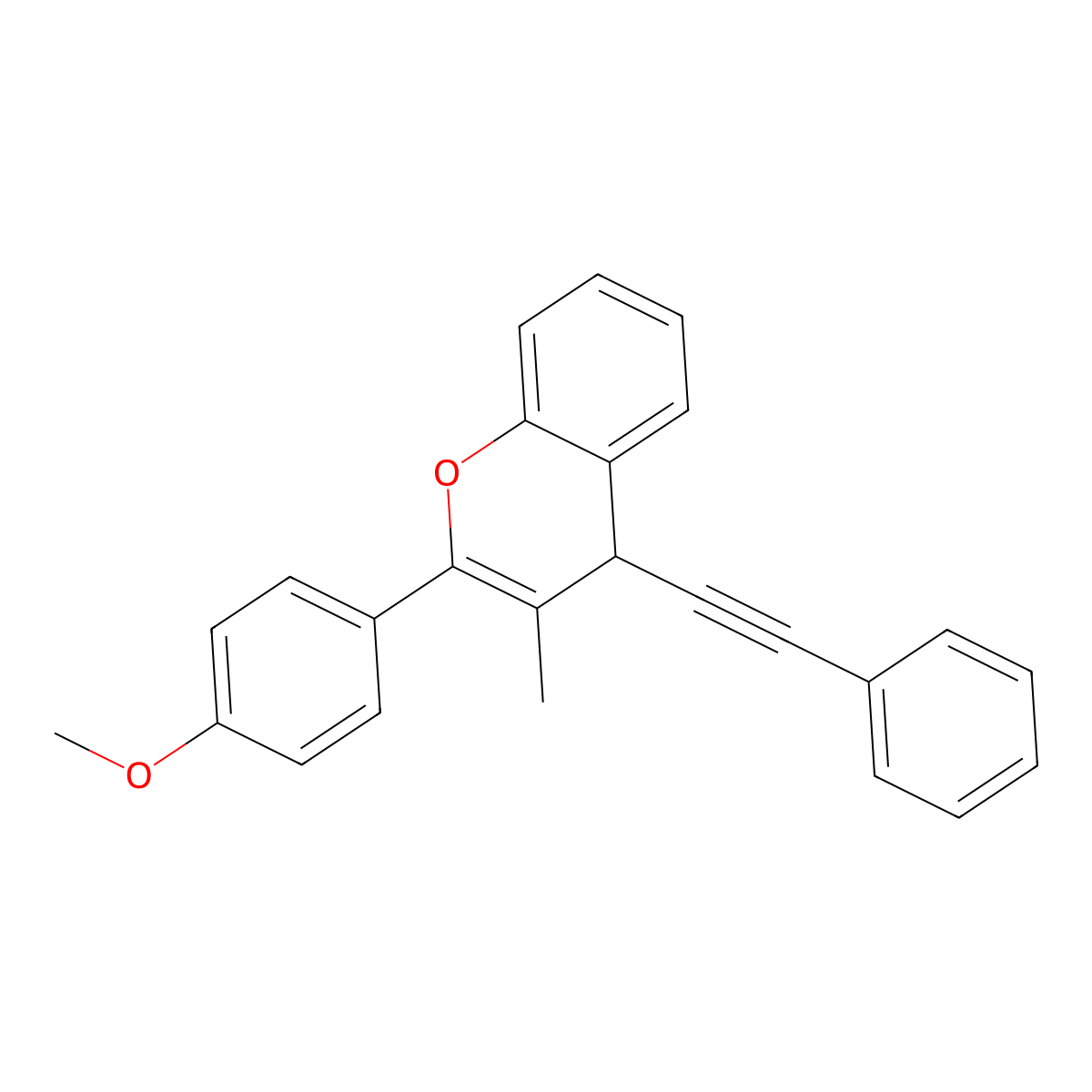 2-(4-methoxyphenyl)-3-methyl-4-(phenylethynyl)-4H-chromene molecular structure, CAS 309268-94-8