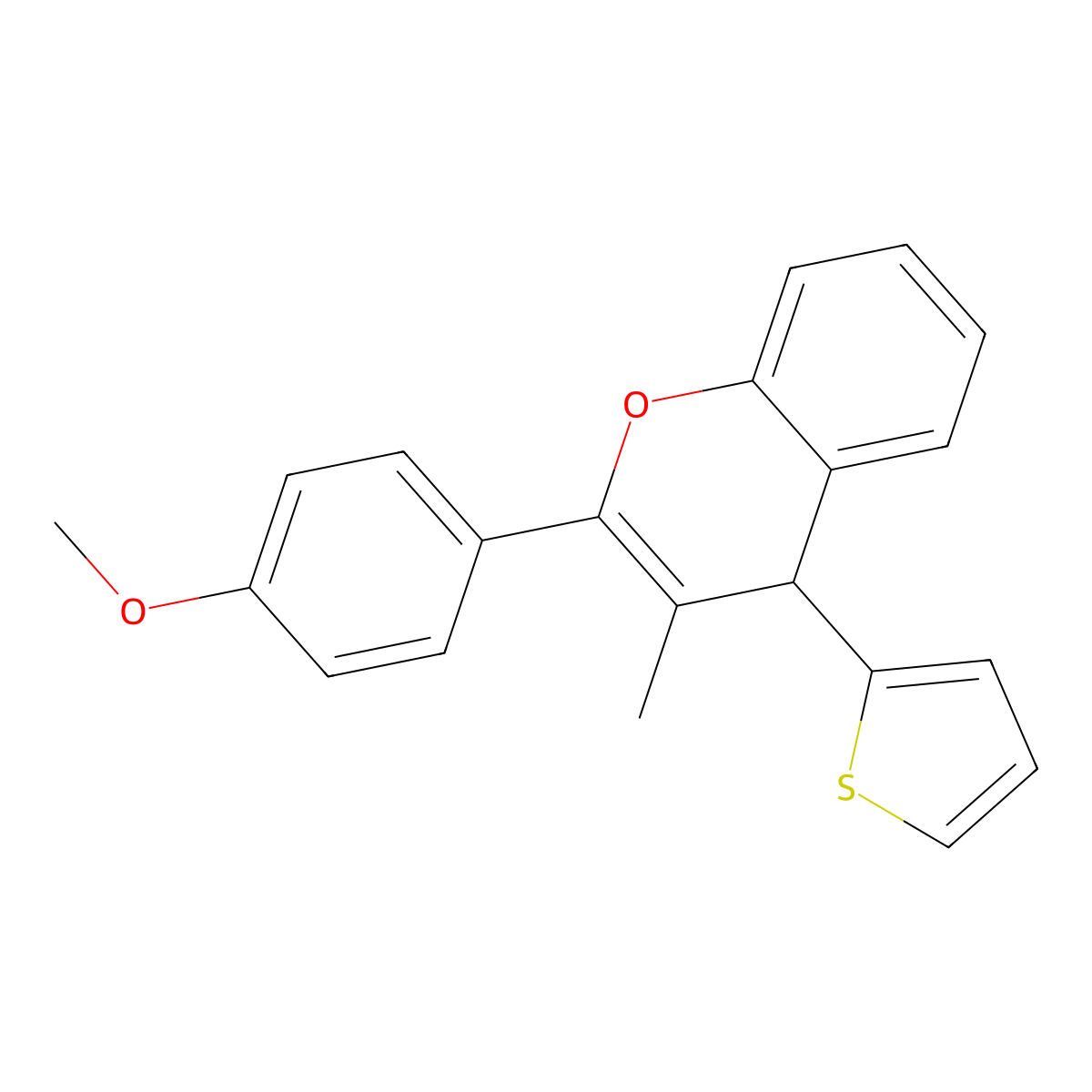 2-(4-methoxyphenyl)-3-methyl-4-thiophen-2-yl-4H-chromene molecular structure, CAS 309270-63-1