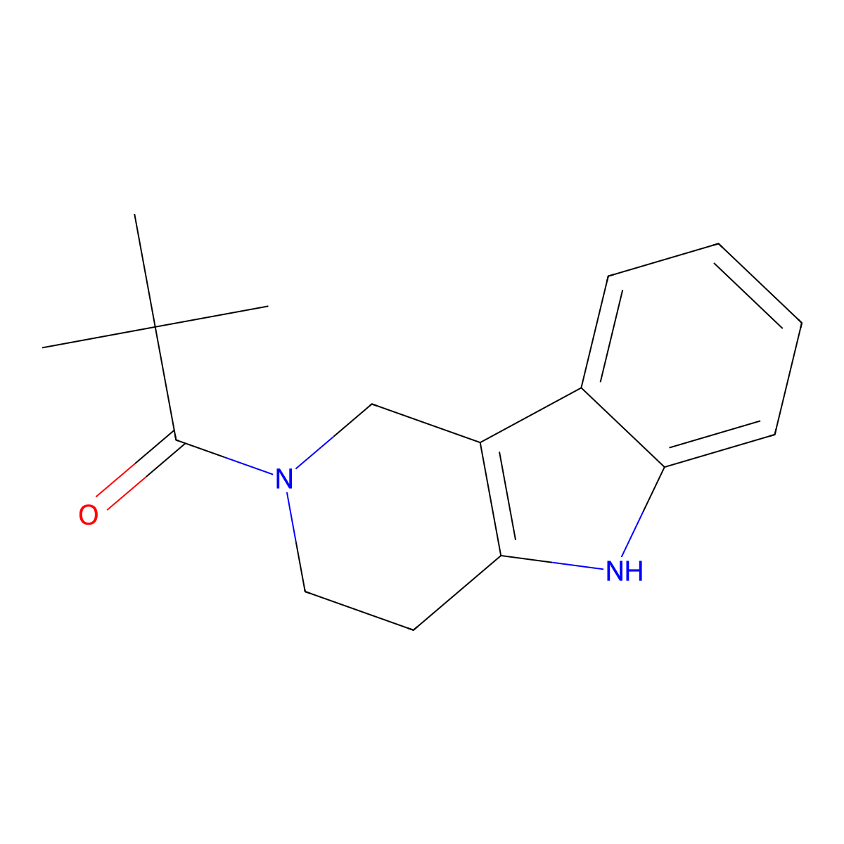 2,2-Dimethyl-1-(1,3,4,5-tetrahydro-2H-pyrido[4,3-b]indol-2-yl)-1-propanone molecular structure, CAS 309270-68-6