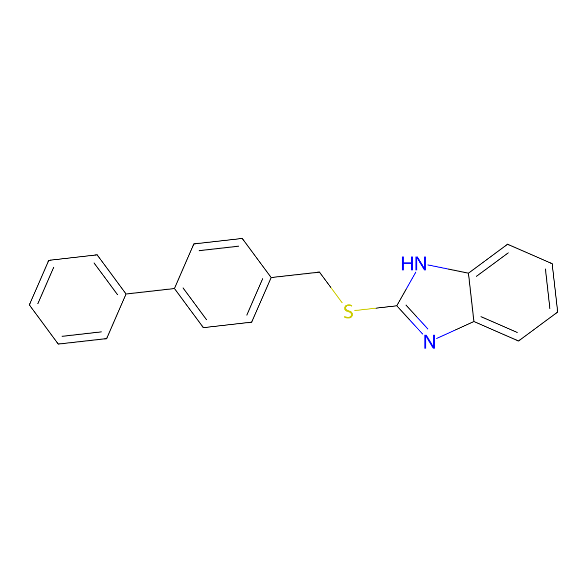 2-[(4-phenylphenyl)methylsulfanyl]-1H-benzimidazole molecular structure, CAS 309271-07-6