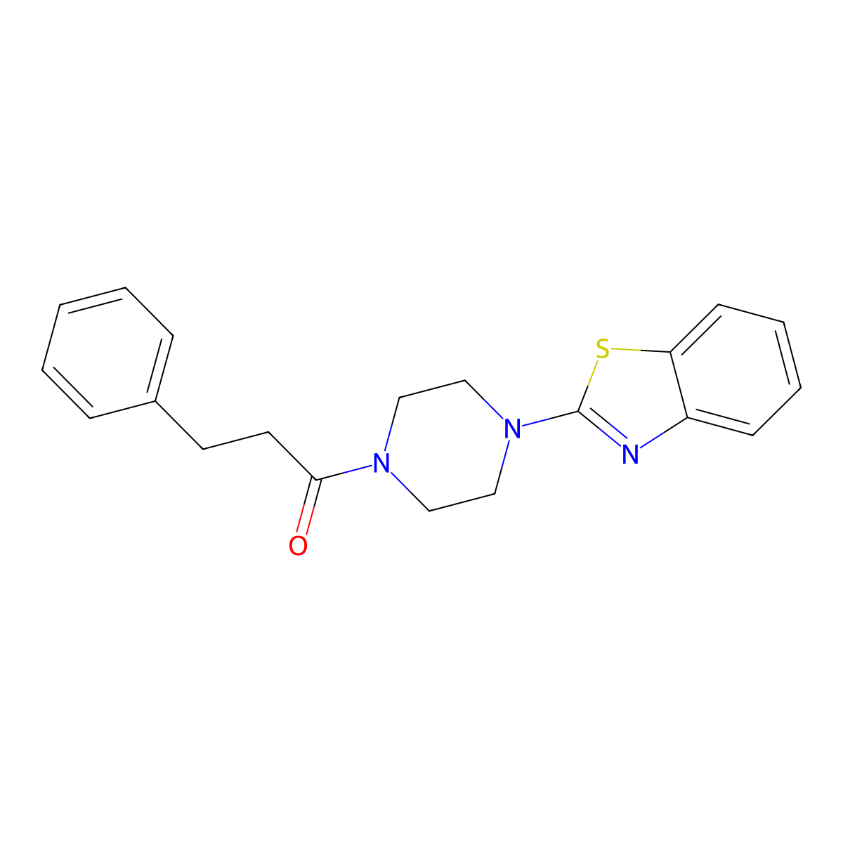 1-[4-(1,3-Benzothiazol-2-yl)piperazin-1-yl]-3-phenylpropan-1-one molecular structure, CAS 309271-15-6