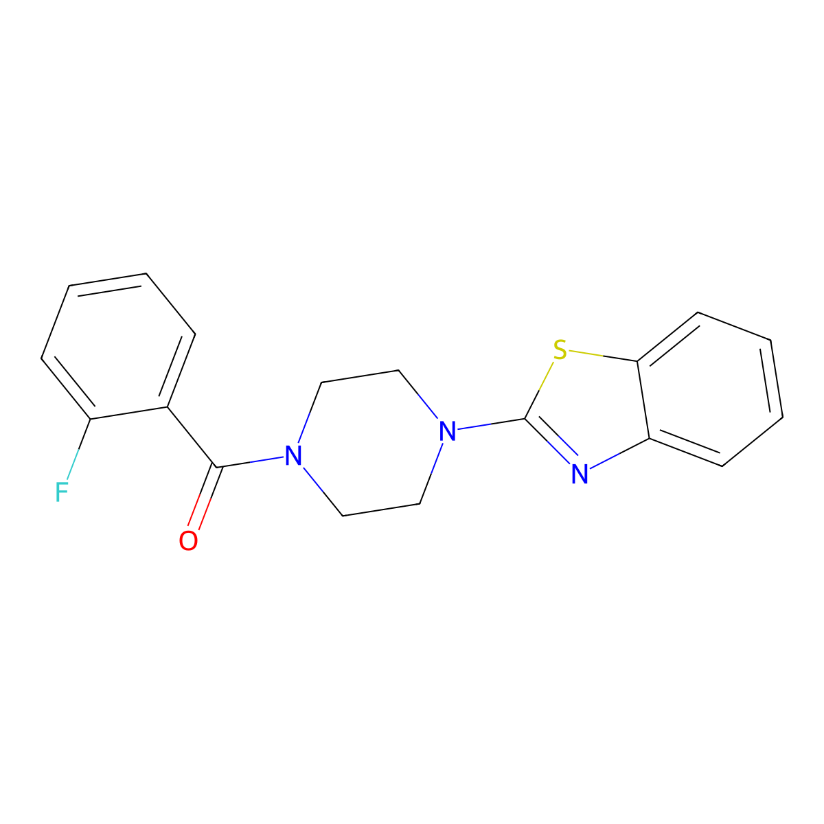 (4-(Benzo[d]thiazol-2-yl)piperazin-1-yl)(2-fluorophenyl)methanone molecular structure, CAS 309271-18-9