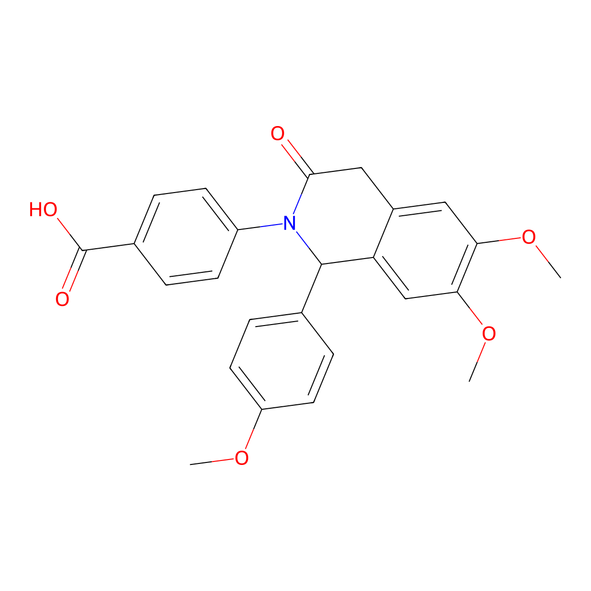 4-(6,7-dimethoxy-1-(4-methoxyphenyl)-3-oxo-3,4-dihydro-2(1H)-isoquinolinyl)benzoic acid molecular structure, CAS 309271-72-5