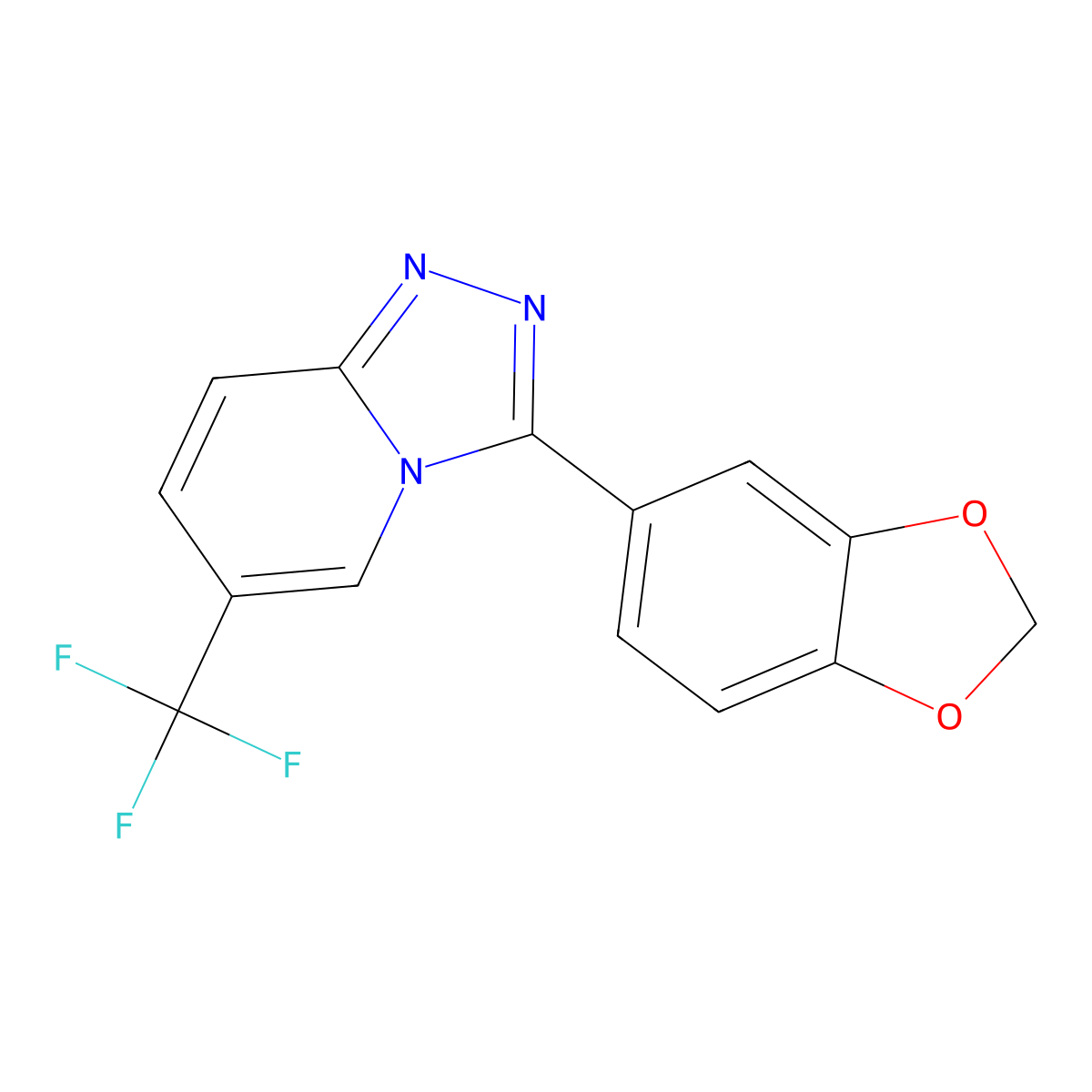 3-(1,3-Benzodioxol-5-yl)-6-trifluoromethyl[1,2,4]triazolo[4,3-a]pyridine molecular structure, CAS 309271-76-9