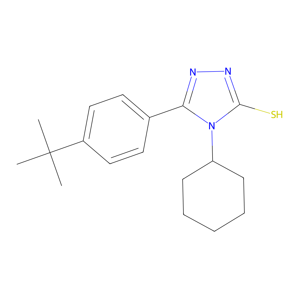 5-(4-tert-butylphenyl)-4-cyclohexyl-4H-1,2,4-triazole-3-thiol molecular structure, CAS 309272-76-2