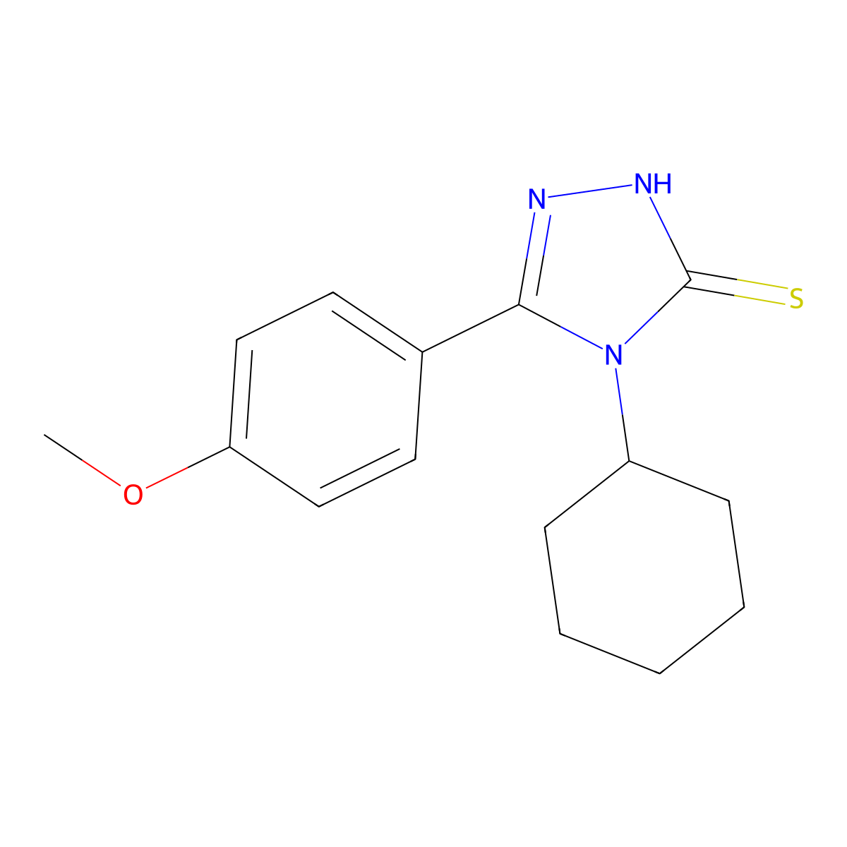 4-cyclohexyl-5-(4-methoxyphenyl)-4H-1,2,4-triazole-3-thiol molecular structure, CAS 309272-77-3
