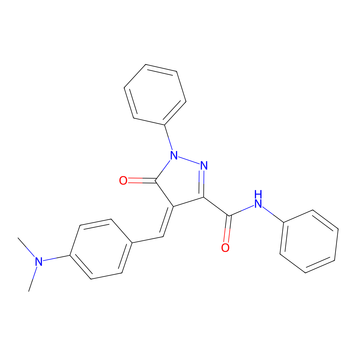 4-[[4-(Dimethylamino)phenyl]methylene]-4,5-dihydro-5-oxo-N,1-diphenyl-1H-pyrazole-3-carboxamide molecular structure, CAS 309272-78-4