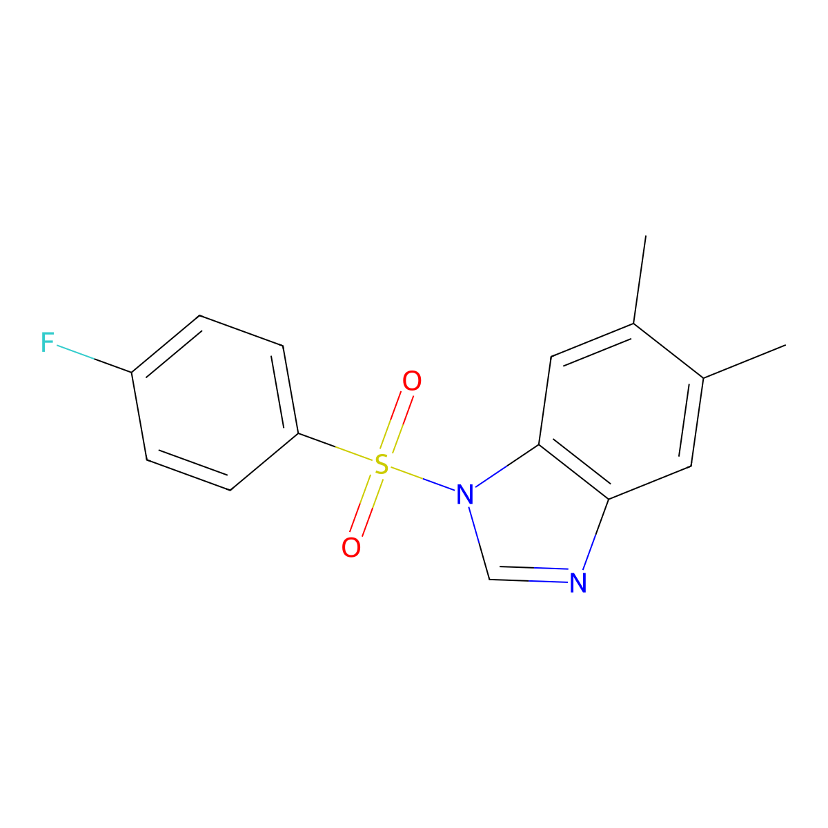 1-(4-Fluorophenyl)sulfonyl-5,6-dimethylbenzimidazole molecular structure, CAS 309272-82-0