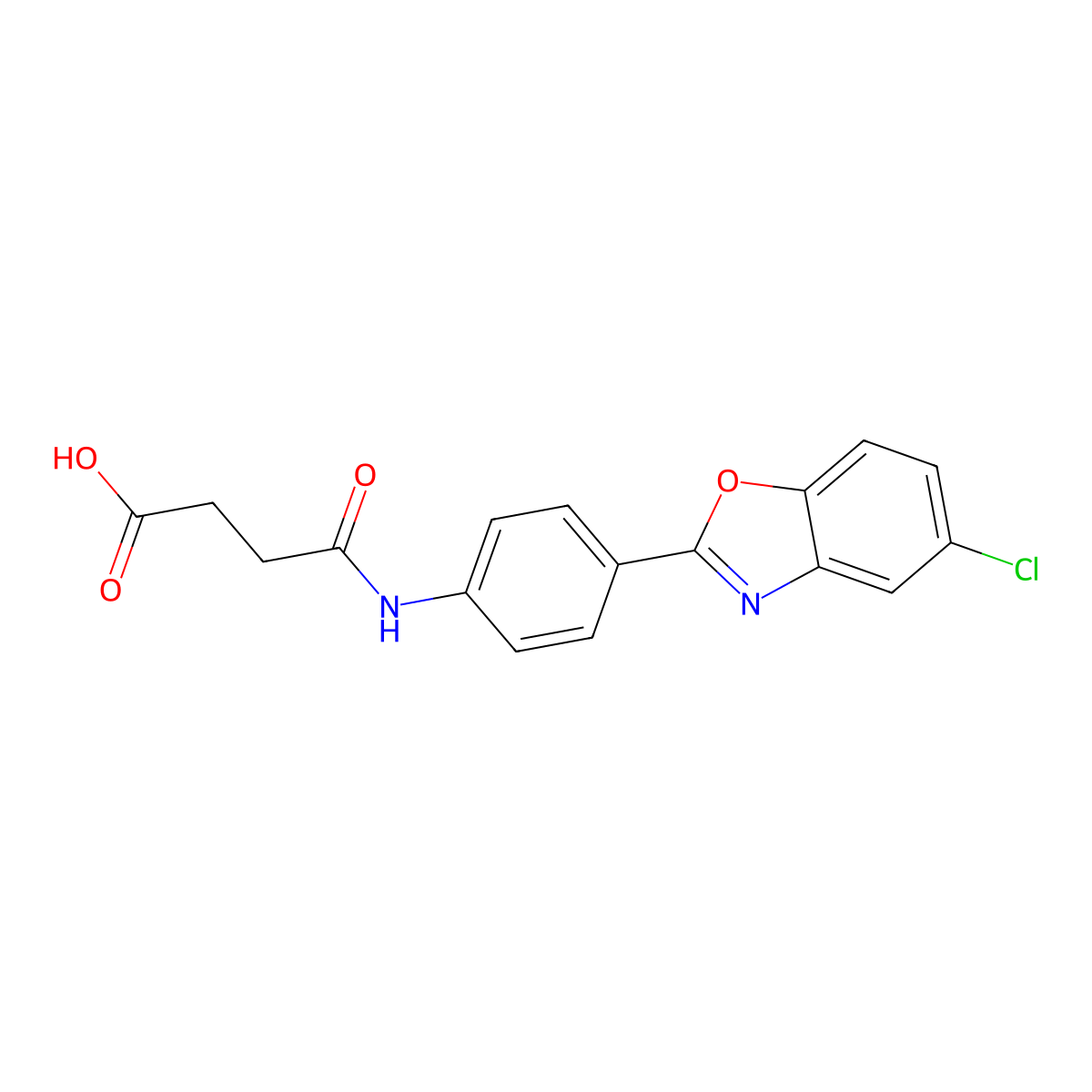 4-[4-(5-Chloro-1,3-benzoxazol-2-yl)anilino]-4-oxobutanoic acid molecular structure, CAS 309272-89-7
