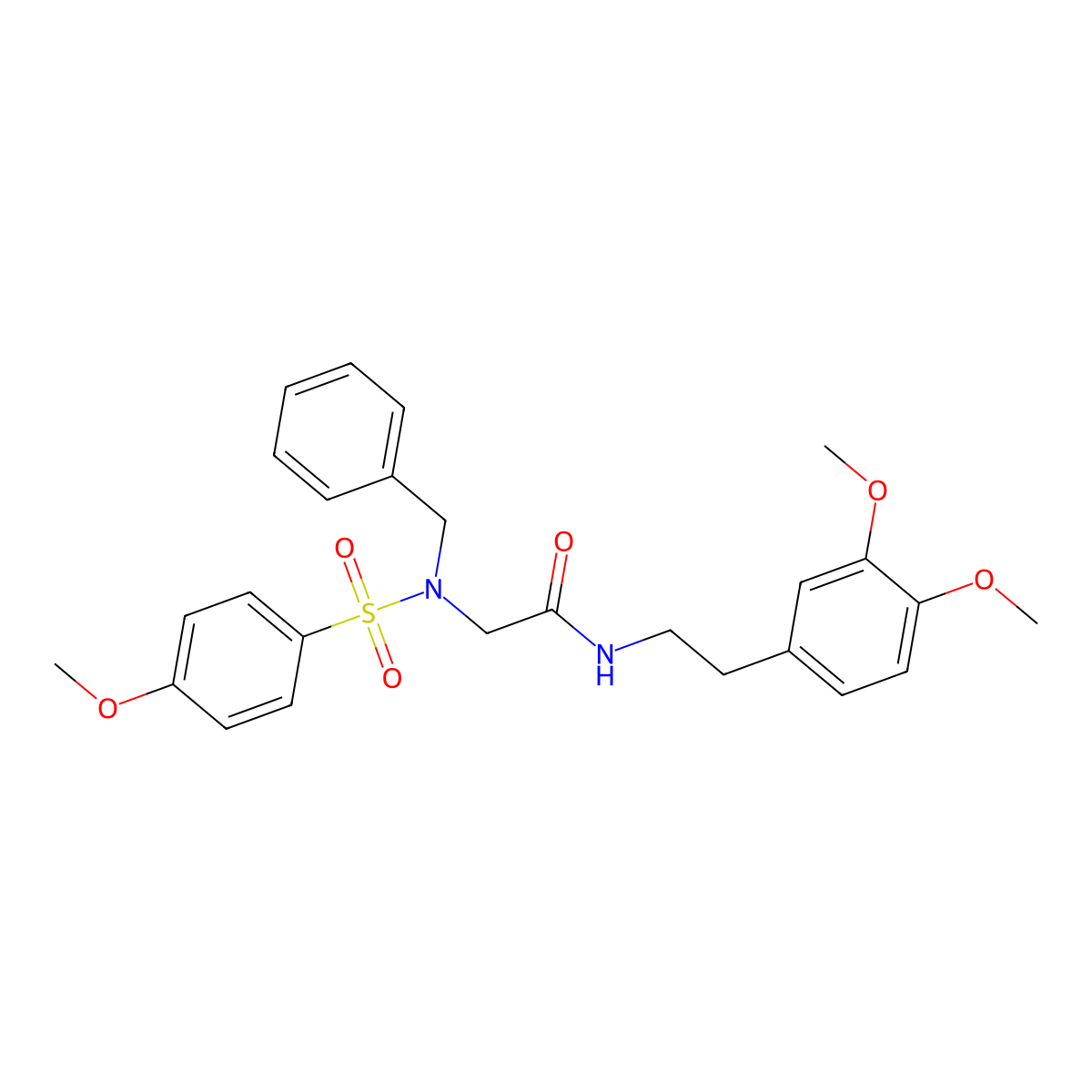 2-[benzyl-(4-methoxyphenyl)sulfonylamino]-N-[2-(3,4-dimethoxyphenyl)ethyl]acetamide molecular structure, CAS 309273-80-1