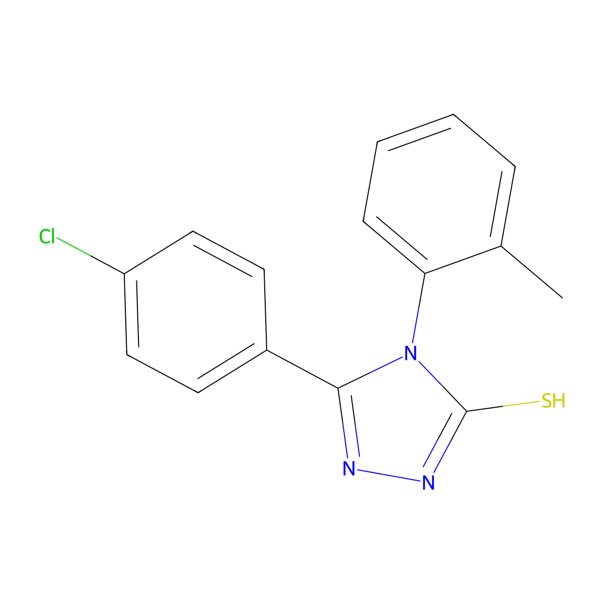 5-(4-chlorophenyl)-4-(2-methylphenyl)-4H-1,2,4-triazole-3-thiol molecular structure, CAS 309274-06-4