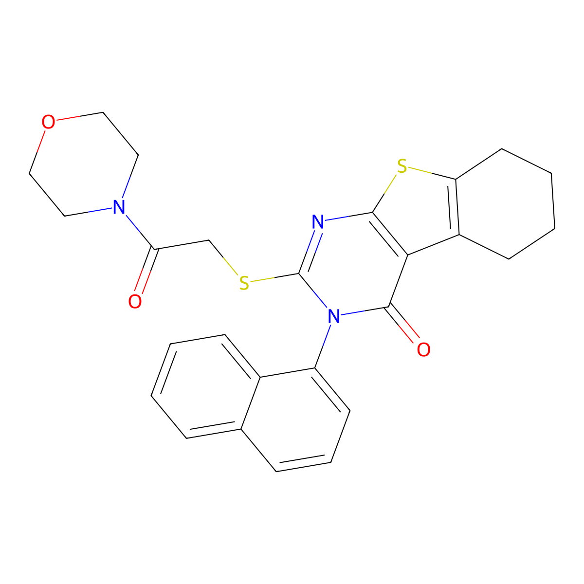 2-[(2-morpholino-2-oxoethyl)sulfanyl]-3-(1-naphthyl)-5,6,7,8-tetrahydro[1]benzothieno[2,3-d]pyrimidin-4(3H)-one molecular structure, CAS 309274-07-5