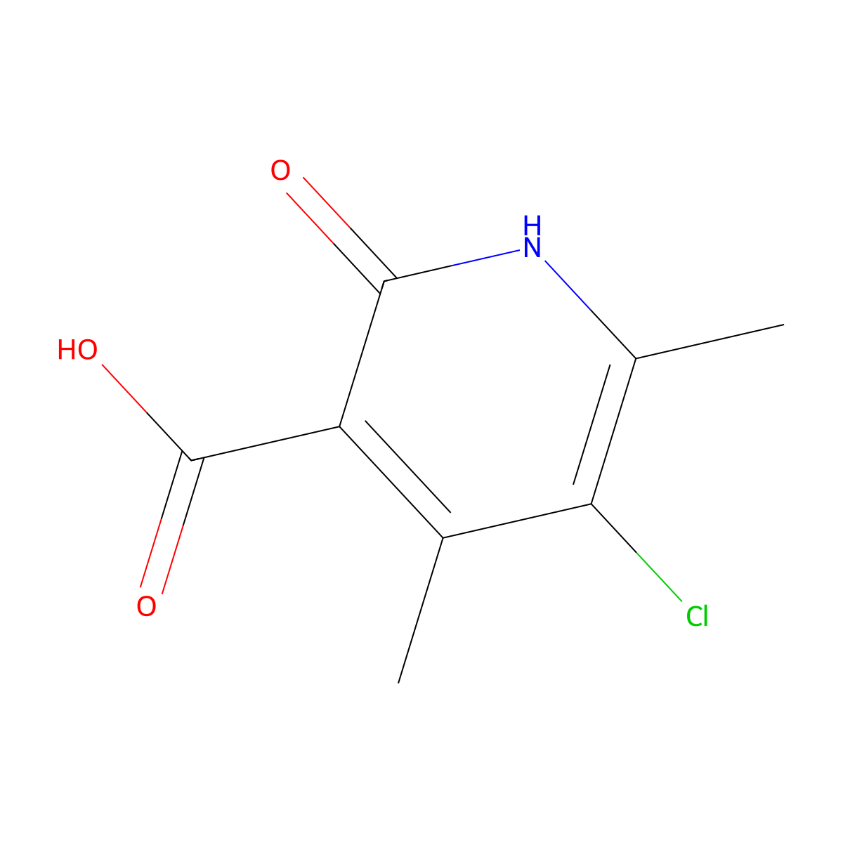 5-Chloro-4,6-dimethyl-2-oxo-1,2-dihydropyridine-3-carboxylic acid molecular structure, CAS 309275-47-6