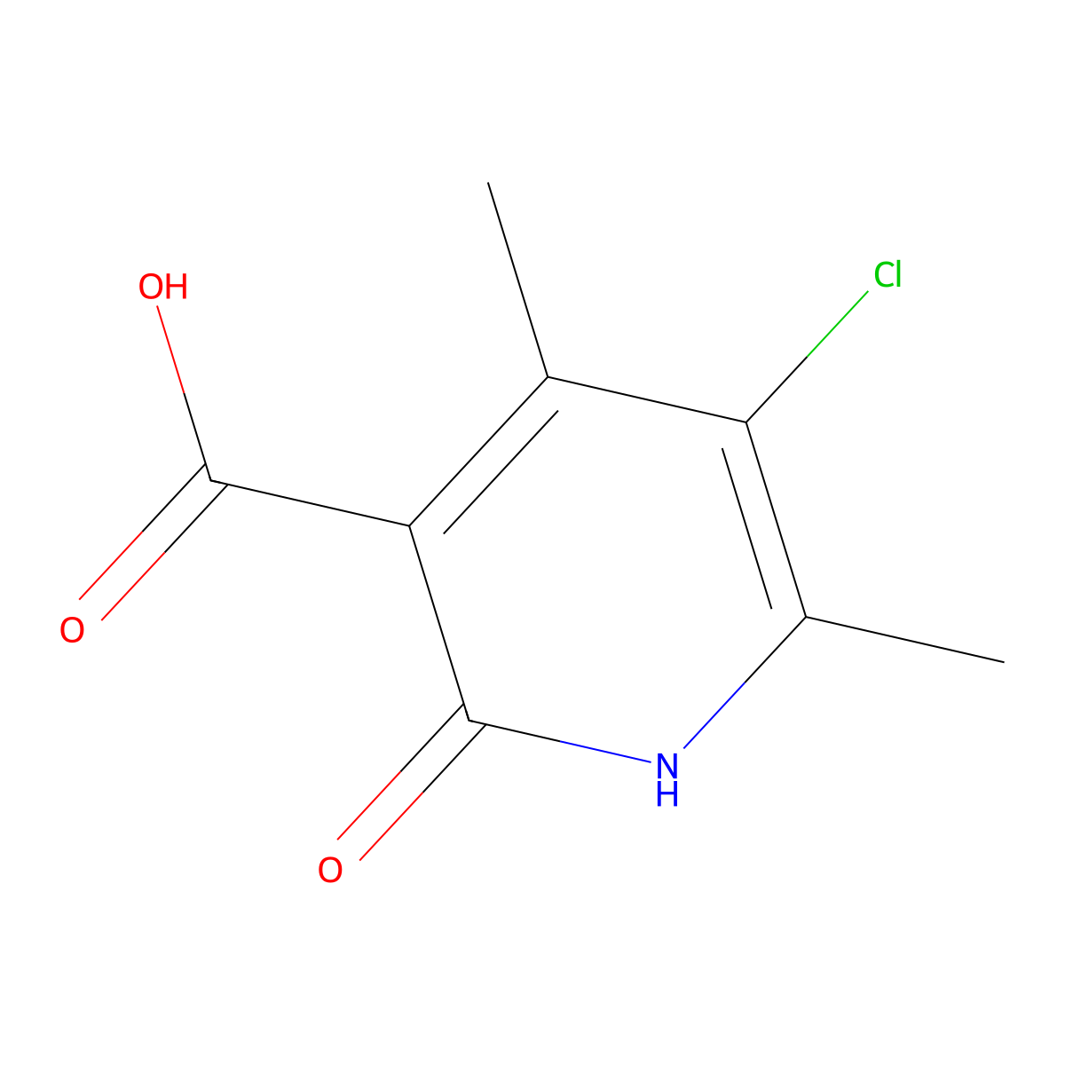 5-Chloro-4,6-dimethyl-2-oxo-1,2-dihydropyridine-3-carboxylic acid molecular structure, CAS 309275-47-6