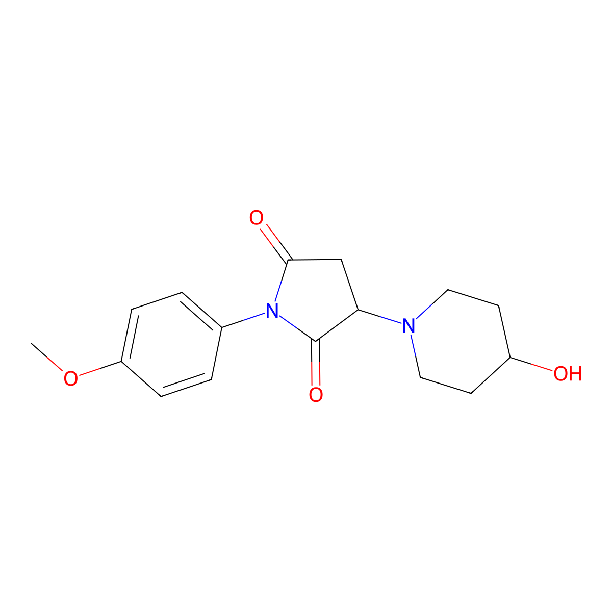 3-(4-Hydroxypiperidin-1-yl)-1-(4-methoxyphenyl)pyrrolidine-2,5-dione molecular structure, CAS 309276-59-3