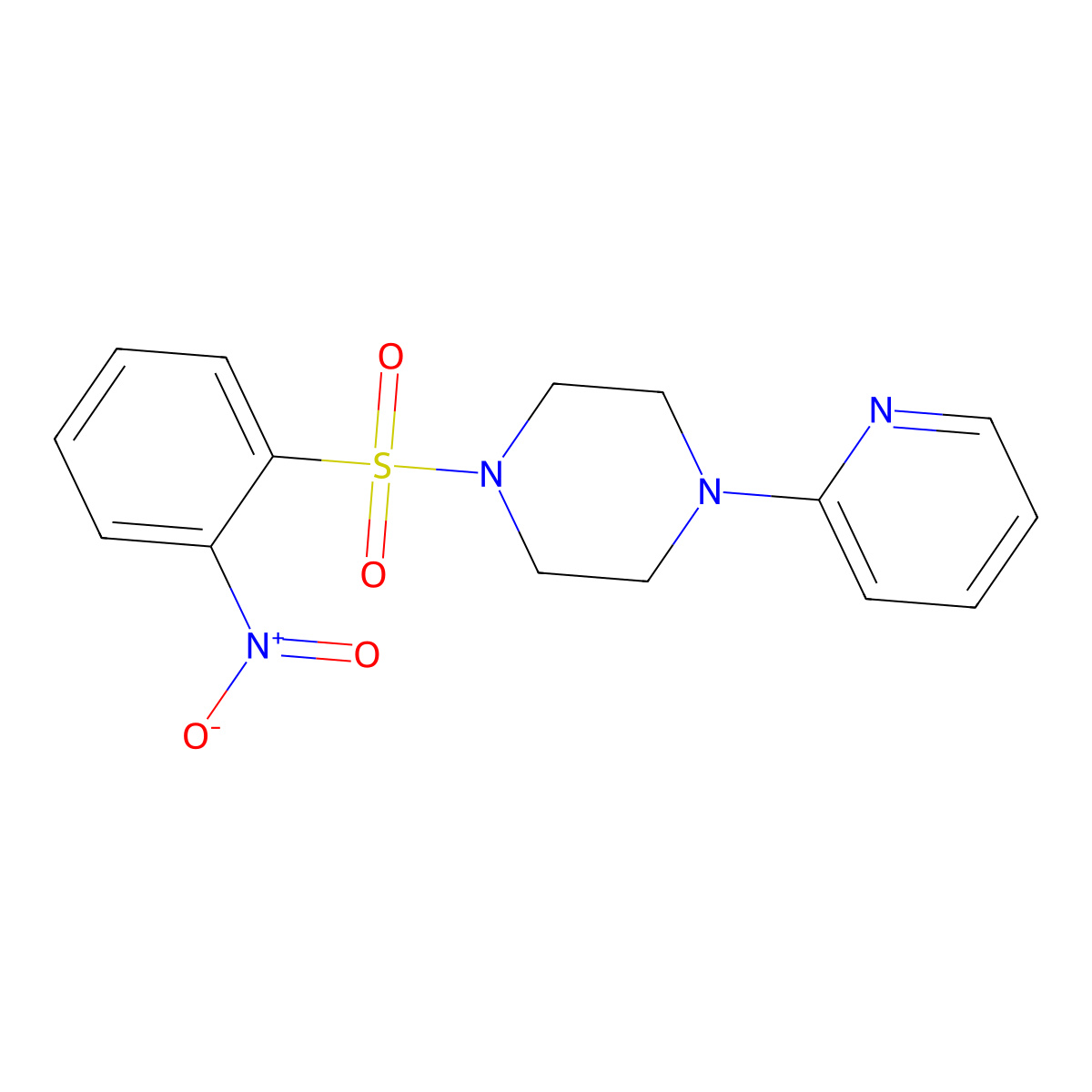1-(2-Nitrophenyl)sulfonyl-4-pyridin-2-ylpiperazine molecular structure, CAS 309277-86-9