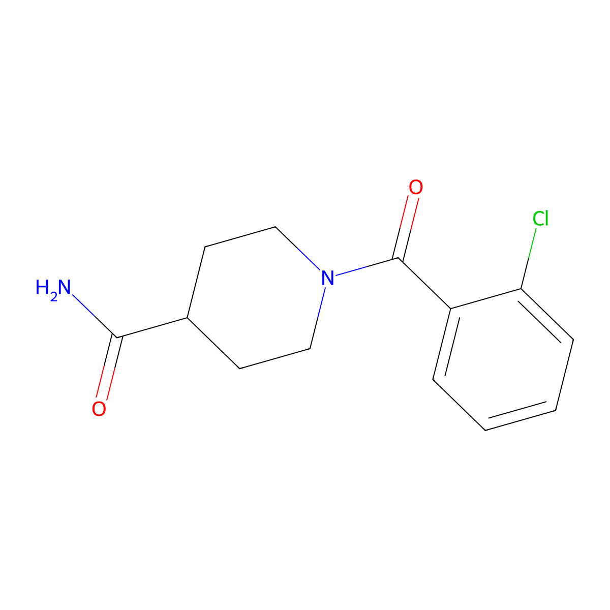 1-(2-Chlorobenzoyl)piperidine-4-carboxamide molecular structure, CAS 309277-87-0