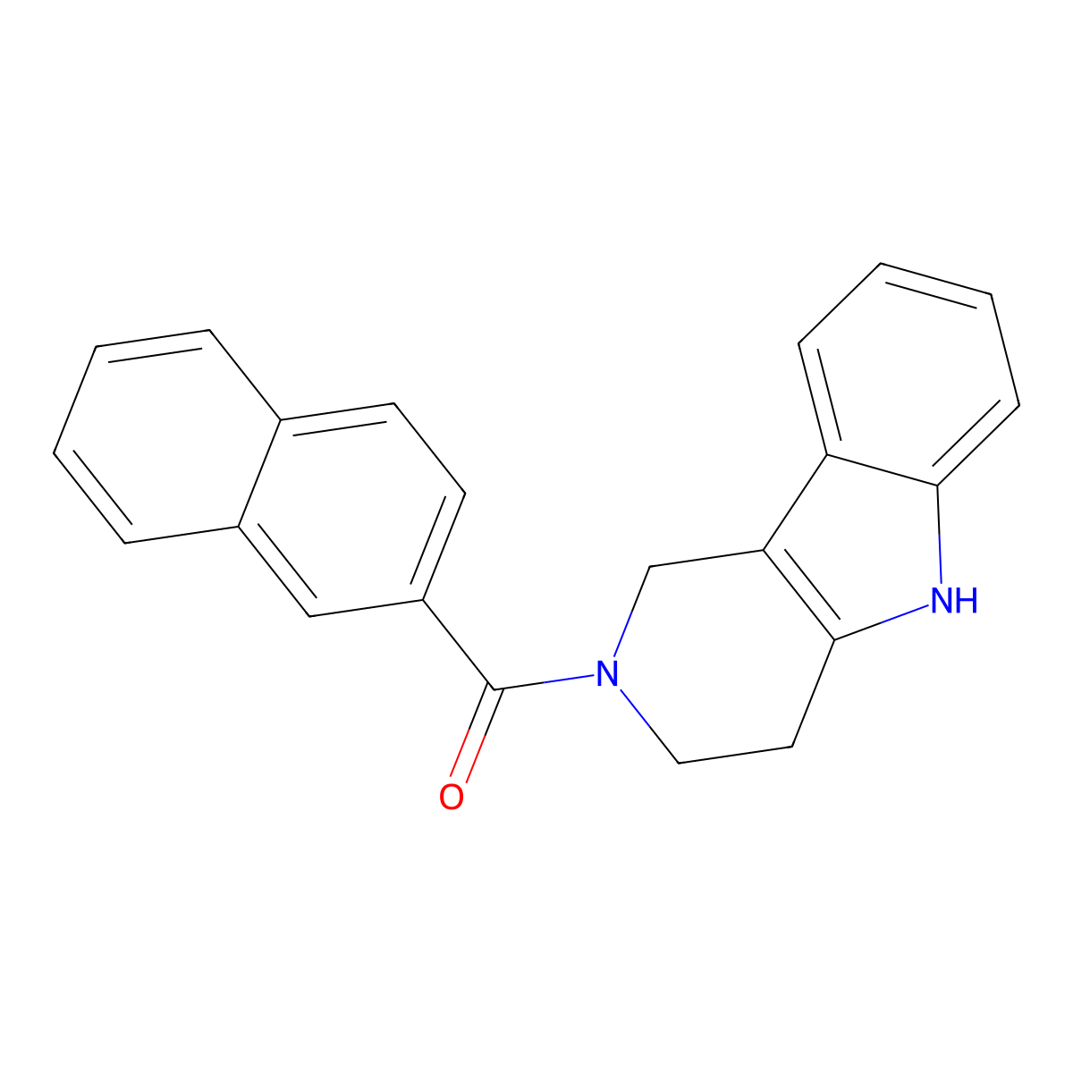 Naphthalen-2-yl(1,3,4,5-tetrahydropyrido[4,3-b]indol-2-yl)methanone molecular structure, CAS 309278-07-7
