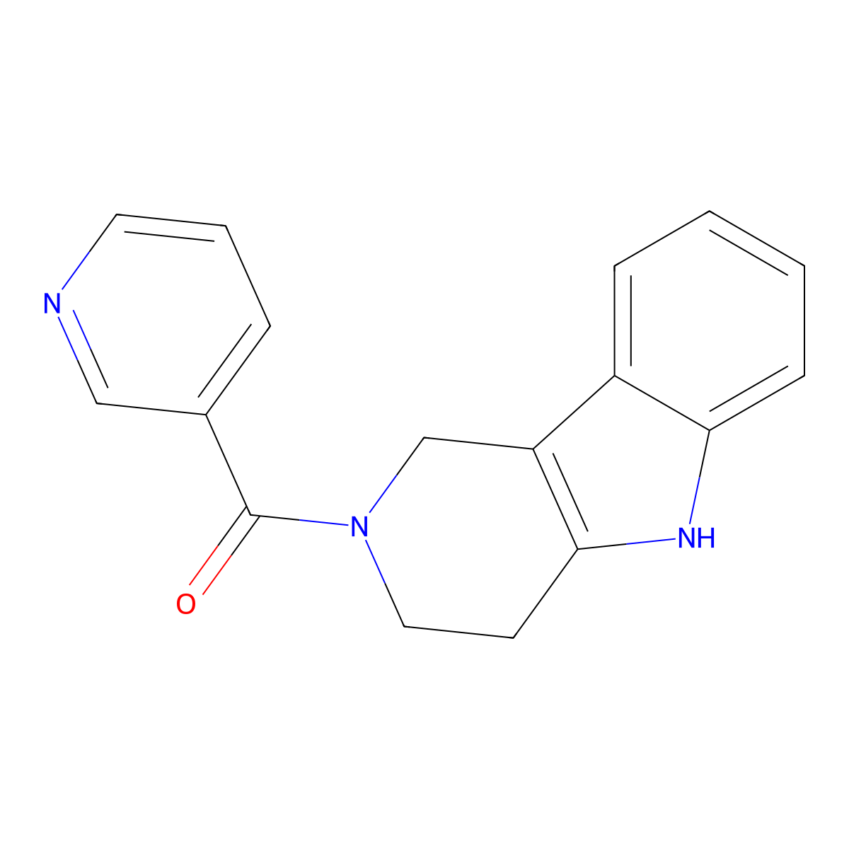 3-{1H,2H,3H,4H,5H-pyrido[4,3-b]indole-2-carbonyl}pyridine molecular structure, CAS 309278-62-4