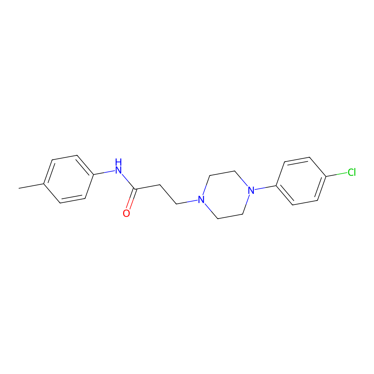 3-[4-(4-chlorophenyl)piperazin-1-yl]-N-(4-methylphenyl)propanamide molecular structure, CAS 309279-45-6