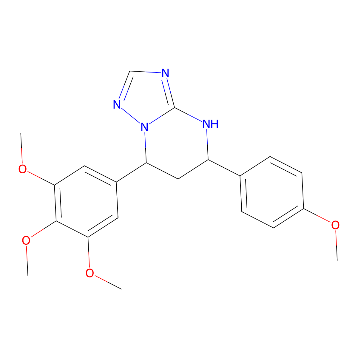 1,5,6,7-Tetrahydro-5-(4-methoxyphenyl)-7-(3,4,5-trimethoxyphenyl)[1,2,4]triazolo[1,5-a]pyrimidine molecular structure, CAS 309279-58-1