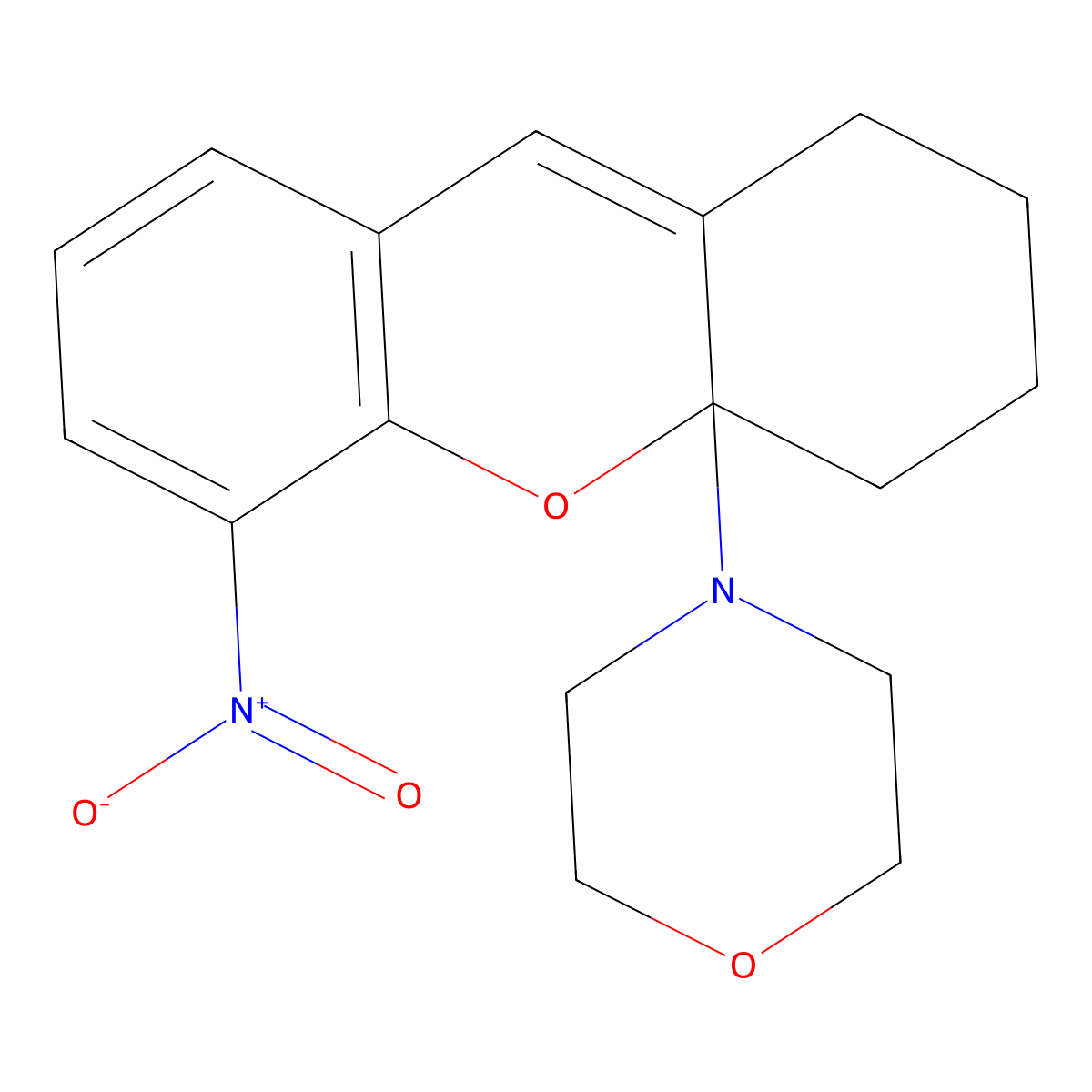 4-(5-Nitro-1,2,3,4-tetrahydroxanthen-4a-yl)morpholine molecular structure, CAS 309279-64-9