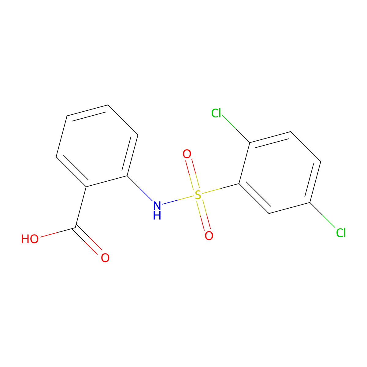 2-(2,5-Dichlorobenzenesulfonamido)benzoic acid molecular structure, CAS 309279-72-9