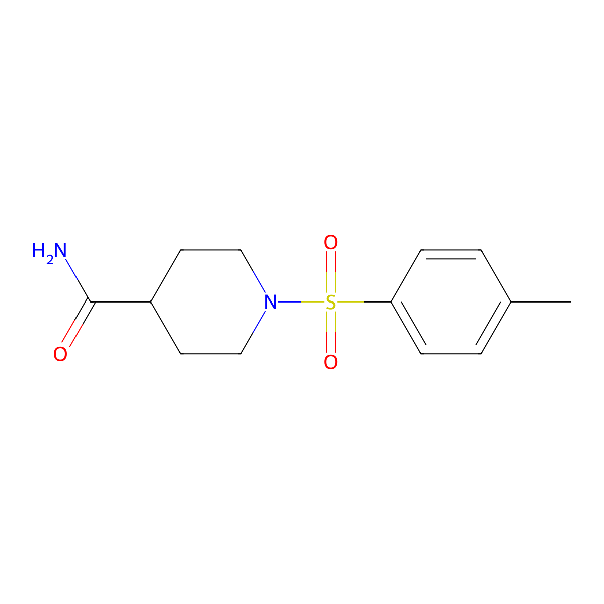 1-[(4-Methylphenyl)sulfonyl]-4-piperidinecarboxamide molecular structure, CAS 309279-87-6