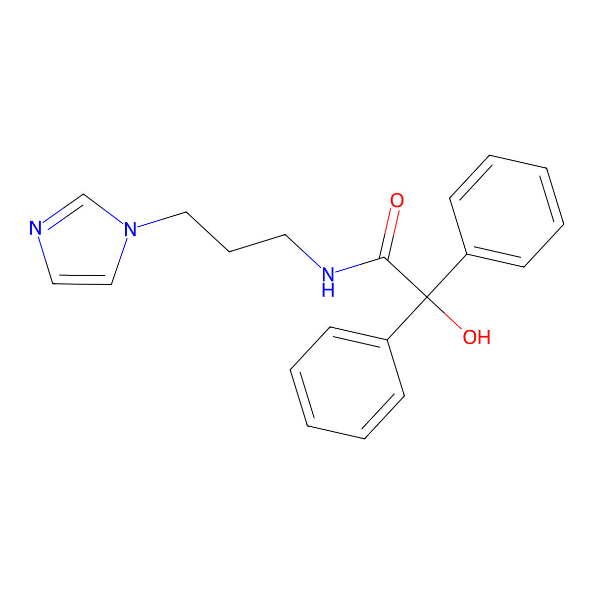 2-hydroxy-N-[3-(1H-imidazol-1-yl)propyl]-2,2-diphenylacetamide molecular structure, CAS 309280-07-7